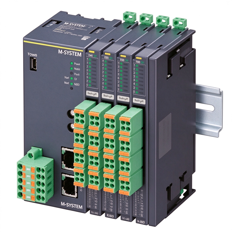 日本爱模 M-System R80 系列 超薄切片式自由组合远程 I/O